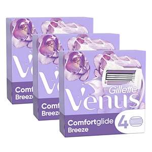Lot de 3 boîtes de Gillette Venus pour Femme Comfortglide Breeze - 12 Recharges de Lames (3 X 4)