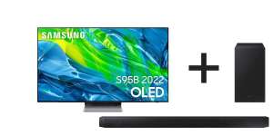 Pack TV 65" Samsung 65S95B - OLED, 4K UHD + Barre de son Samsung HW-Q60B 2022 (via ODR de 1000€)