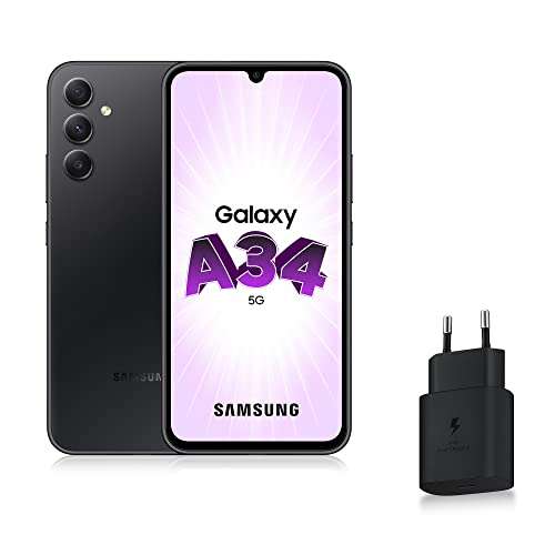 Smartphone 6.6" Samsung Galaxy A34 128 Go + chargeur rapide