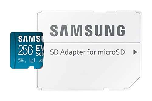 Carte mémoire microSDXC Samsung Evo Select U3 A2 V30 - 256 Go, avec adaptateur