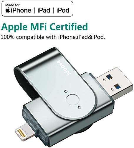 Clé USB certifiée MFi pour iPhone et iPad Idoove –256 Go, USB 3.0 (Vendeur tiers)