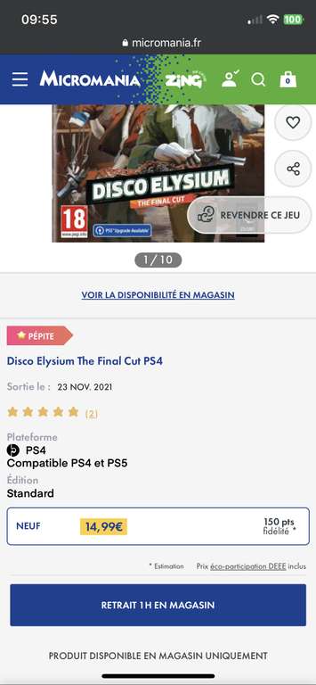 Jeu Disco Elysium - The Final Cut sur PS4/PS5 et Xbox Series X (Retrait magasin uniquement)