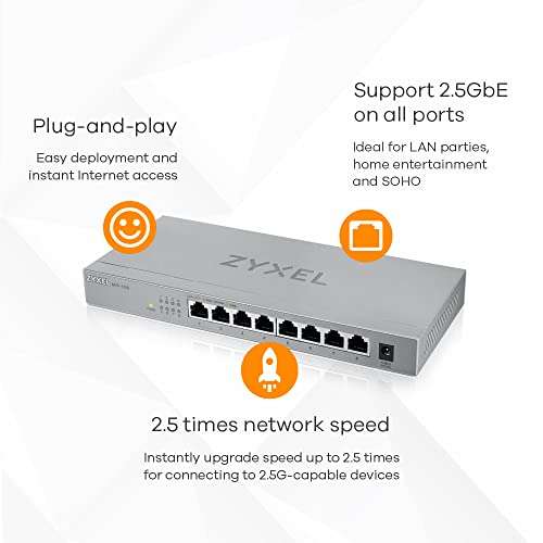 Switch Zyxel MG-108 - 8 ports 2.5G non-administrable multi-gigabit (Vendeur tiers)