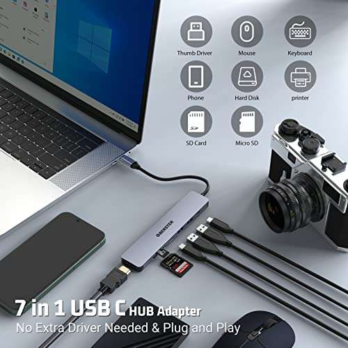 Hub USB-C Oberster 7 en 1 (vendeur tiers, via coupon)