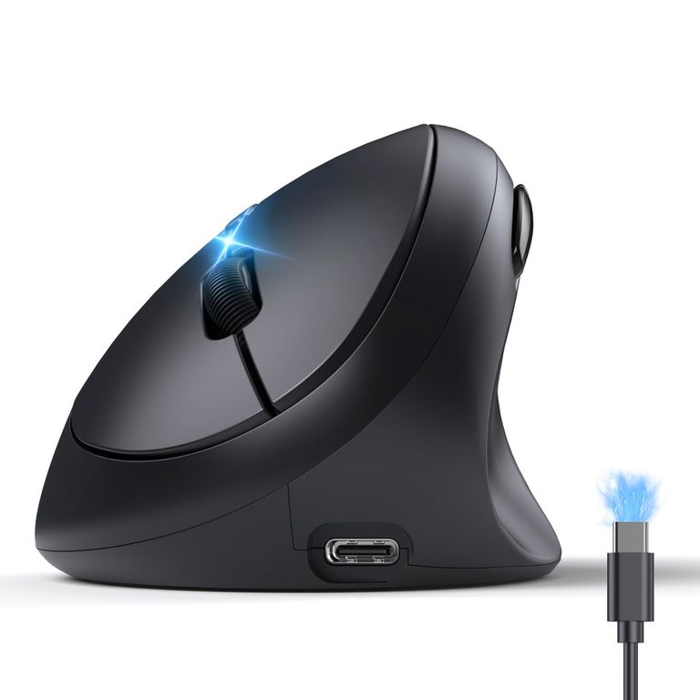 Souris Ergonomique sans fil Tecknet - Rechargeable, BT5.0, 3.0 ou Récepteur USB 2.4G, 4800 DPI (Via Coupon - Vendeur Tiers) — promo Tech