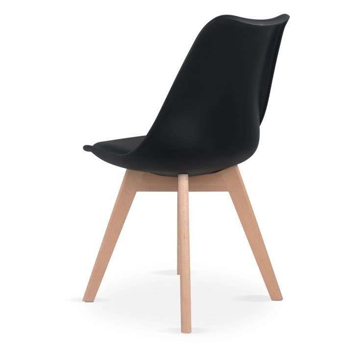 Lot de 6 chaises Catherina - noir, scandinave, pieds bois (vendeur tiers - 97,99€ pour les CDAV avec le code VP30MKP)