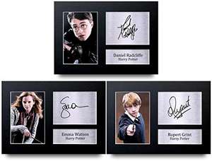 [Prime] 3 Photos dédicacées des 3 acteurs d'Harry Potter - Daniel Radcliffe, Emma Watson et Rupert Grint (Vendeur tiers)