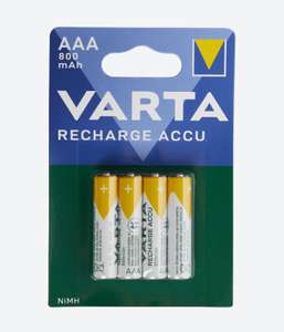 Lot de 4 Piles Rechargeables AAA Varta 800 mAh (ou AA 2100 mah à 3.99€)