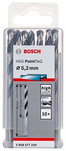 Lot de 10 forets hélicoïdaux HSS PointTeQ Bosch Professional (2608577220) - Ø 5,2mm