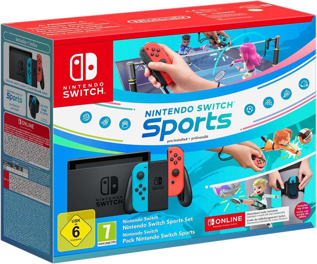 Pack console Nintendo Switch + Nintendo Switch Sports + Abonnement Nintendo  Switch Online de 30 jours (via 40.5€ sur la carte) –