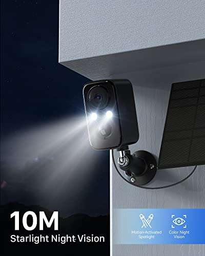 [Prime] Caméra extérieure wifi avec panneau de charge solaire IHOXTX - IP66 (Vendeur Tiers)