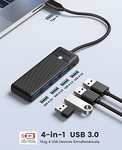 Hub USB Type-C Orico - 4 Ports USB-A, Noir ou Bleu (vendeur tiers - via coupon)