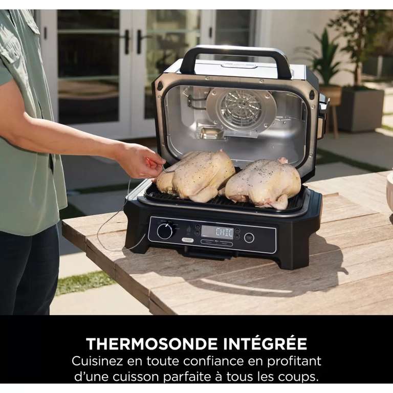 Barbecue électrique et fumoir Ninja Woodfire Pro XL avec thermosonde Smart Cook OG850EU