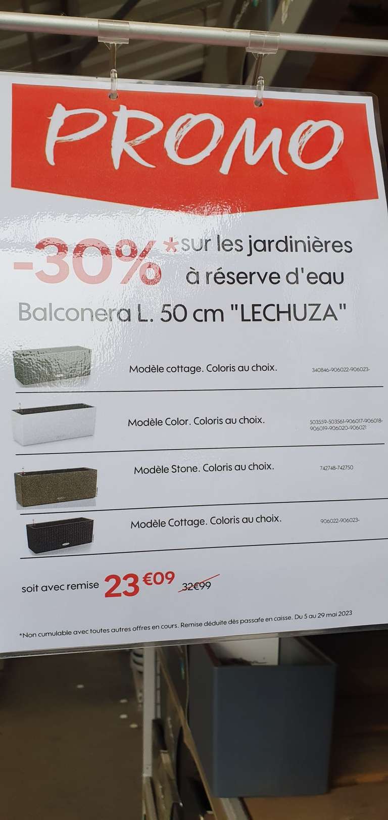 Jardinière Lechuza balconera color en plastique - 50x19x19 cm