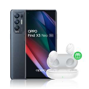Smartphone 6.55" Oppo Find X3 Neo 5G - Snapdragon 865, 12 Go RAM, 256 Go + écouteurs sans fil Enco Buds (blanc)