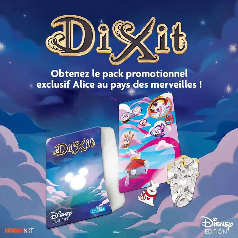 Set exclusif Alice au pays des merveilles offert pour l'achat du Jeu Dixit - Edition Disney