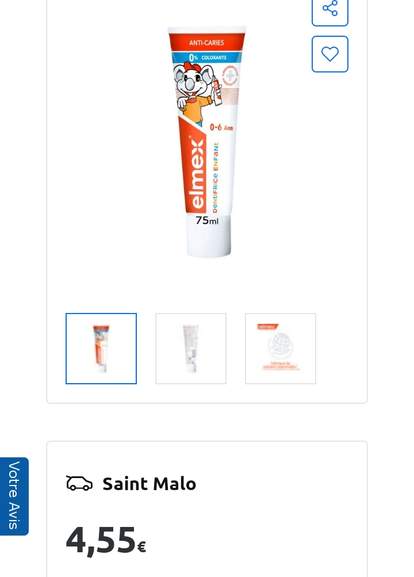 Elmex Dentifrice Bébé et jeune enfant , protège les dents de lait,  anti-caries, 0 colorants - Dès le premier brossage - 0-6 Ans, 75ml :  : Hygiène et Santé