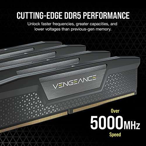 Kit mémoire RAM DDR5 Corsair Vengeance - 32Go (2 x 16Go), 6000Mhz, CL36 - Noir