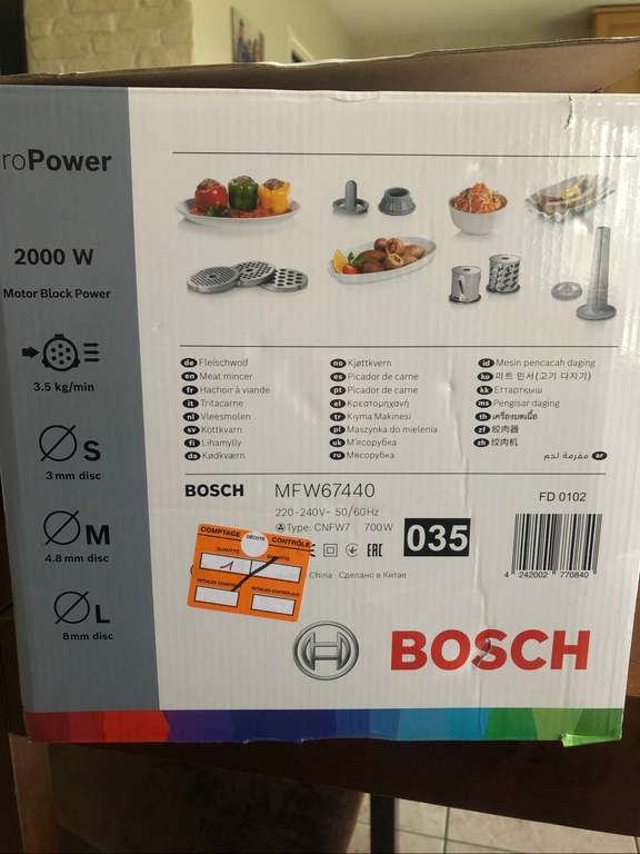 Hachoir à Viande Pro Power argent Bosch