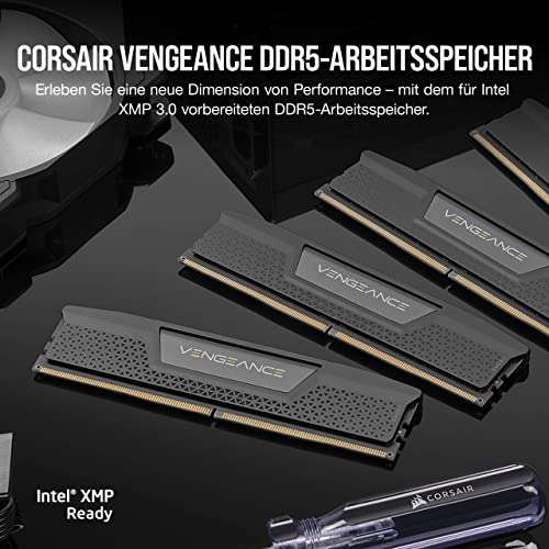 Kit de mémoire RAM Corsair Vengeance DDR5 32 Go (2 x 16 Go) 6400 MHz, CL32 (CMK32GX5M2B6400C32)
