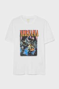 T-shirt en coton bio Nirvana pour Homme - Tailles M à 2XL