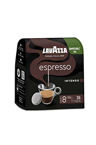 Lot de 10 paquets de 36 dosettes souples Lavazza Café Intenso - Arabica et Robusta, Torréfaction Moyenne, 360 dosettes