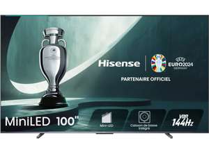 TV 100" Hisense 100U7KQ 2023 - QLED MiniLED, 4K 144Hz (via 500€ ODR)