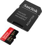 Carte mémoire microSDXC SanDisk Extreme Pro UHS-I, Classe 10, U3, V30 - 256 Go + adaptateur SD