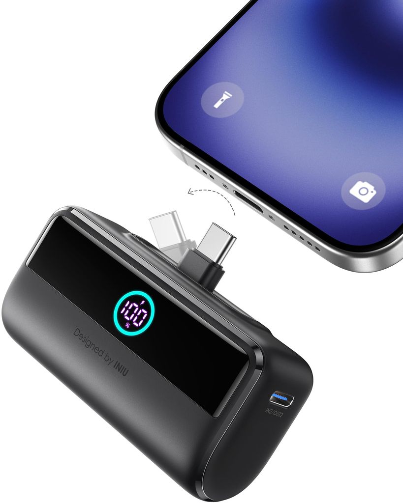 Batterie Externe Mini INIU 5500mAh 22.5W - Connecteur USB-C Pliable (vendeur tiers)