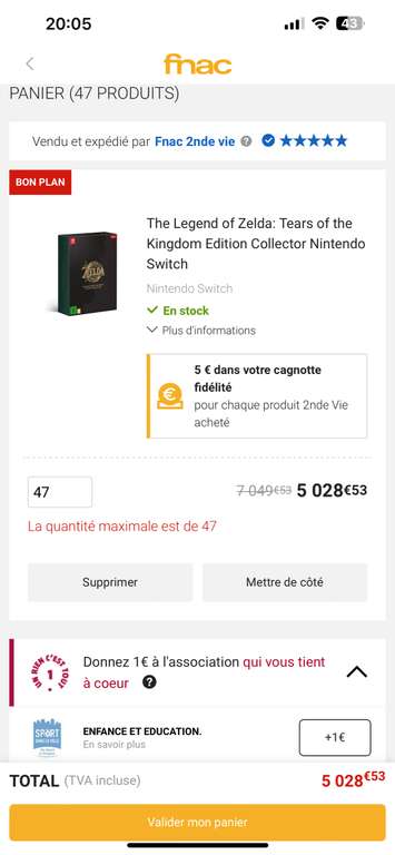 The Legend of Zelda: Tears of the Kingdom Edition Collector sur Nintendo Switch (Occasion - Parfait état)