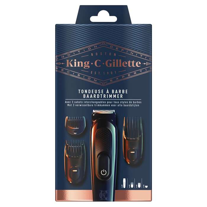 Kit tondeuse à barbe sans fil King.C Gillette - 3 Sabots Interchangeables (drive participants)
