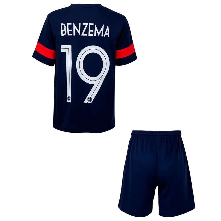 Ensemble maillot + short de football pour enfant Edf- Floqué Benzema , Kante,Pogba (6 à 14 ans)