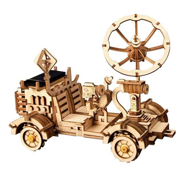 Puzzle 3D / Maquette en bois Robotime avec panneau solaire - Curiosity Rover ou Moon Buggy (Entrepôt Belgique)