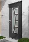 Porte d'entrée Alu Riwa H.215 x l.90 cm vitrée gris