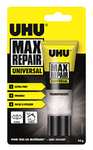 Colle UHU Max Repair universal - tube 45g - Colle puissante et flexible, transparente, idéale pour les chaussures, le caoutchouc, le cuir