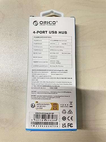 Hub USB 3.0 Orico V3SZ5QQP - 4 Ports (Via coupon - Vendeur tiers)