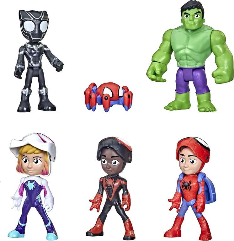 Coffret de 6 figurines Spider-Man & ses amis - 6 figurines différentes avec masques rabattables