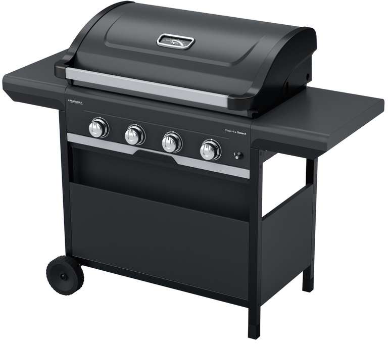 Barbecue à Gaz Campingaz Class 4L Select - 50% grill, 50% plancha, 4 brûleurs 12kW, Système InstaClean + Easy Flow (via 119.70€ fidélité)
