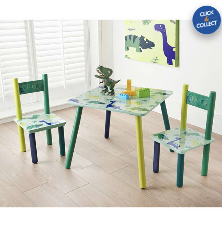 Table dinosaures + 2 chaises