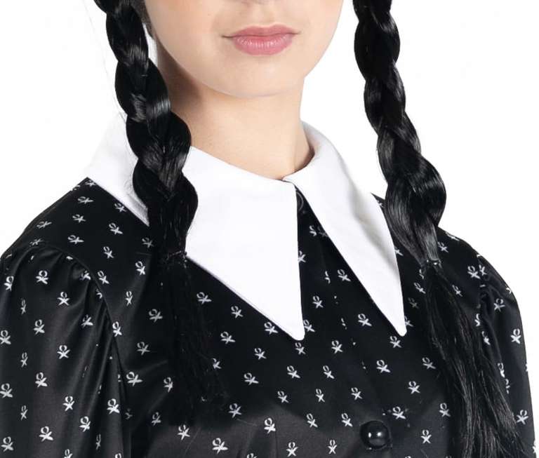 Costume Robe et perruque Ciao Mercredi Addams Wednesday - taille XS, licence officielle