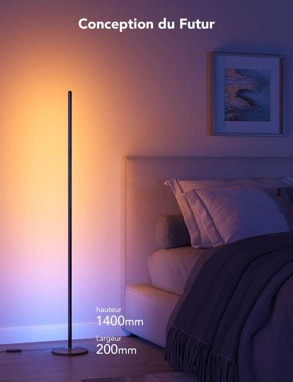 Lampadaire sur Pied Govee - LED, WiFi, Compatible Alexa/Homekit/Musique Sync, 58 Modes de scène (Vendeur tiers)