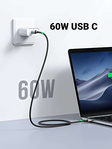 Câble USB Type-C vers USB Type-C Ugreen - 60W, 1m (0.5m à 7.47€) - Vendeur tiers