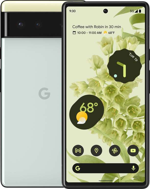 Smartphone 6.4" Google Pixel 6 5G - FHD+ Amoled 90Hz, Google Tensor, RAM 8 Go, 128 Go, gris ou noir (+ 29.95€ en Rakuten Points) - Boulanger
