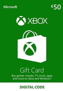 -14% de réduction sur les cartes Xbox - Ex : 50 € de crédit Xbox Live (Dématérialisé)