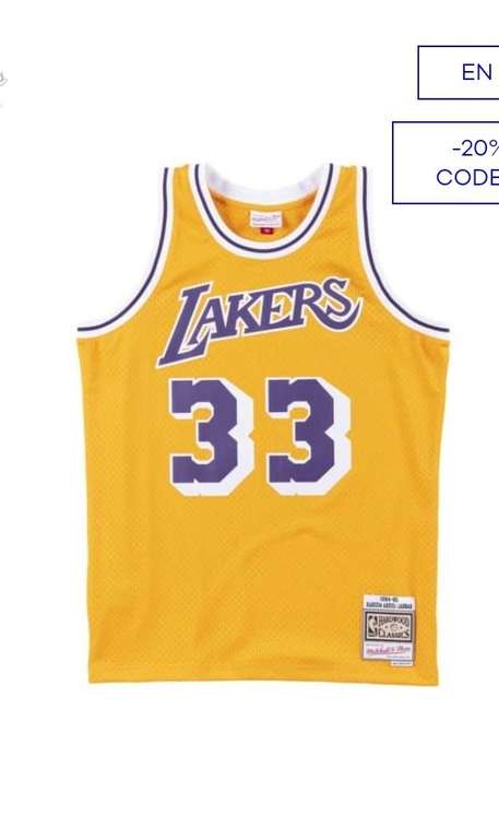 Maillot NBA Kareem Abdul-jabbar Los Angeles Lakers '84 Mitchell & Ness Swingman