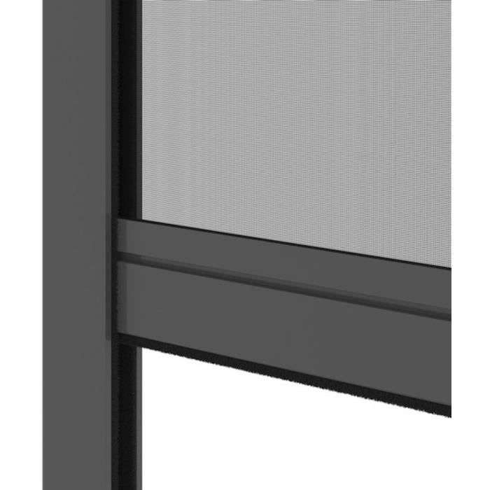 Moustiquaire de fenêtre en aluminium Moustikit - gris anthracite, Recoupable en largeur et hauteur, L160 x H170 cm