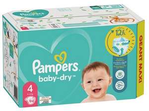 Pack de Couches Pampers Baby Dry Géant Maxi - 94 couches, Différentes Tailles (via 23,92 € sur la Carte de Fidélité)