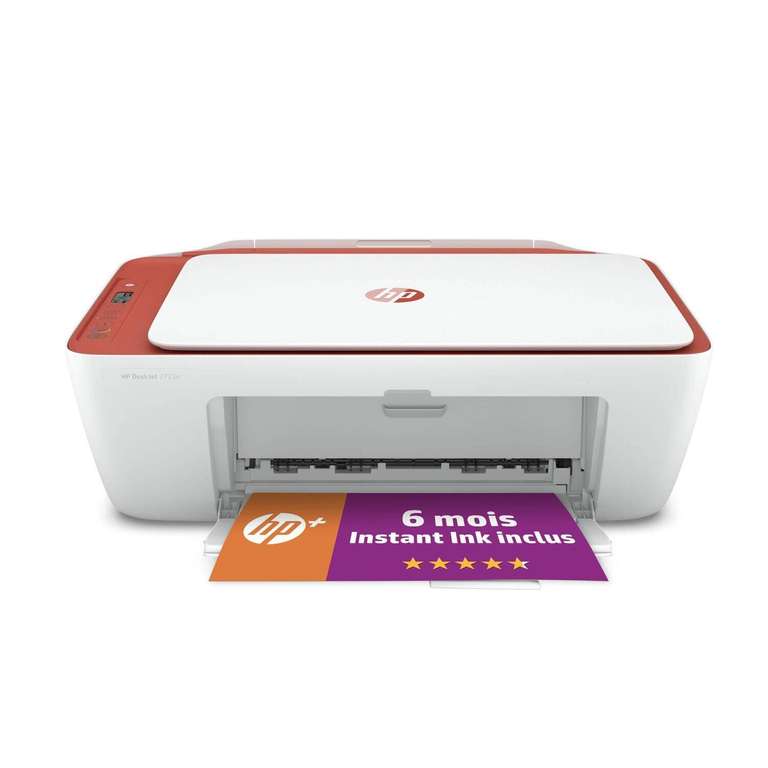 Imprimante Tout-en-un HP DeskJet 2723e - Blanc/Rouge + 6 Mois d'abonnement à Instant Ink (Via 5€ sur la carte de fidélité)