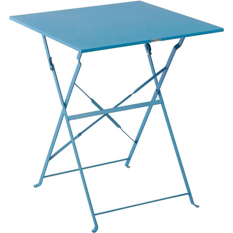 Table de jardin pliante en acier Gardenstar - Bleu azur (Via 36,79€ sur Carte Fidélité)