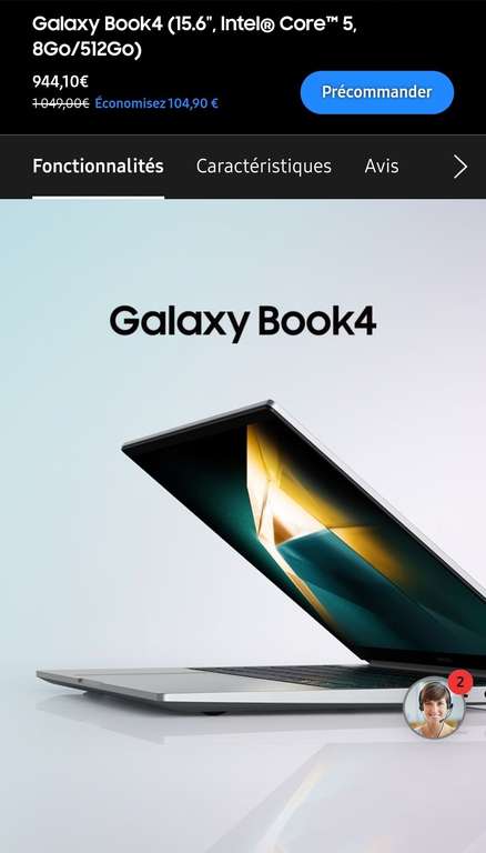 [The Corner | Unidays | Samsung+] PC Portable Galaxy Book4 (15.6", Intel Core 5, 8Go/512Go) + Buds FE (via bonus reprise 100€)